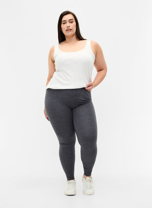 Zizzi Grijs gemêleerde legging, Dark Grey Melange, Model image number 2