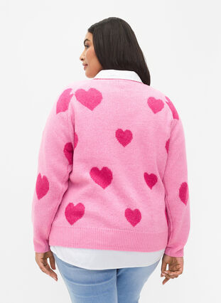 Zizzi Trui met hartjes, B. Pink/Raspberry R., Model image number 1