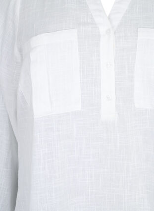 Zizzi Tuniek van katoen met 3/4 mouwen, Bright White, Packshot image number 2