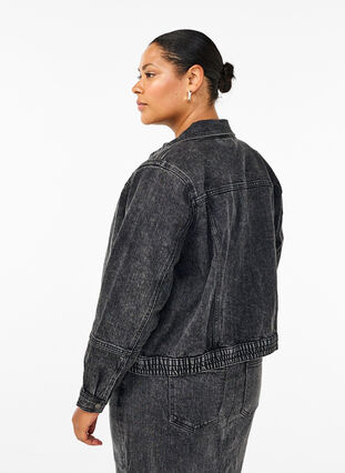 Zizzi Spijkerjasje met verborgen ritssluiting, Dark Grey Denim, Model image number 1