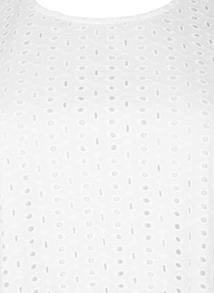 Zizzi Blouse met pofmouwen en kant patroon, Bright White, Packshot image number 2