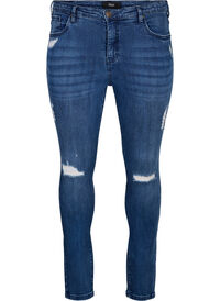 Superslanke Amy jeans met slijtagedetails