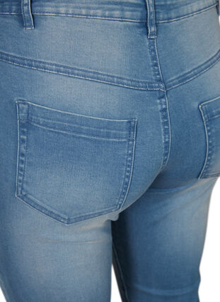 Zizzi High waist Amy capri jeans met super slim fit, Light Blue Denim, Packshot image number 3