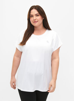 Zizzi Sport T-shirt met korte mouwen, Bright White, Model image number 0