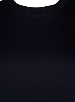 Zizzi Basic katoenen T-shirt met ronde hals, Black, Packshot image number 2