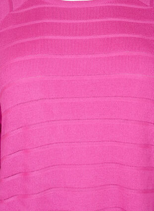 Zizzi Gebreide blouse met ton-sur-ton strepen, Rose Violet, Packshot image number 2