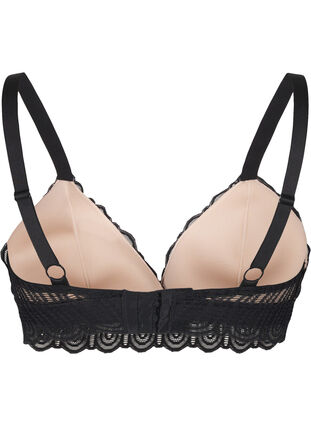 Zizzi Bralette met kant en zachte vulling, Black, Packshot image number 1