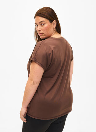 Zizzi Sport T-shirt met korte mouwen, Chocolate Martini, Model image number 1