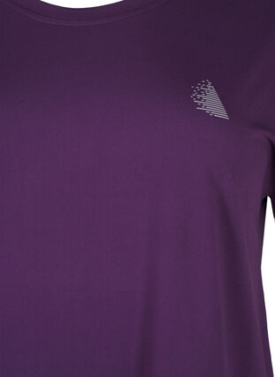 Zizzi Effen gekleurd T-shirt voor sporten, Purple Pennant, Packshot image number 2