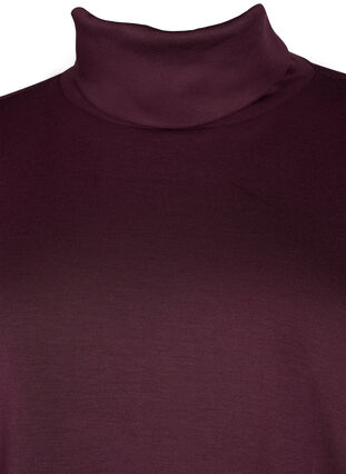 Zizzi Blouse met turtleneck in modalmix, Fig, Packshot image number 2