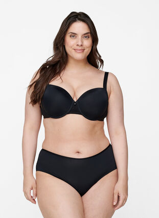 Zizzi Voorgevormde bh met mesh, Black, Model image number 3