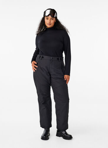 Zizzi Skibroek met zakken en verstelbare taille, Black, Model image number 0