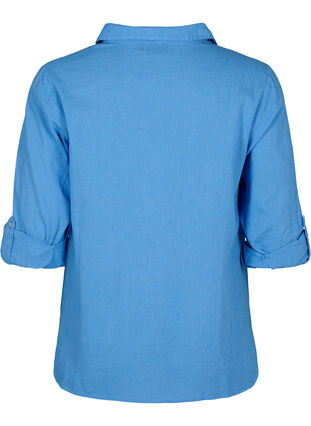 Zizzi Shirt blouse met knoopsluiting van katoen-linnenmix, Marina, Packshot image number 1
