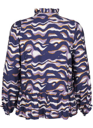 Zizzi Blouse met print en een A-lijn vorm, Naval Academy, Packshot image number 1