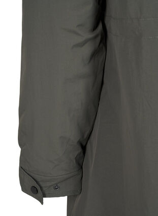 Zizzi Parka jas met kap en verstelbare taille, Black Olive, Packshot image number 4