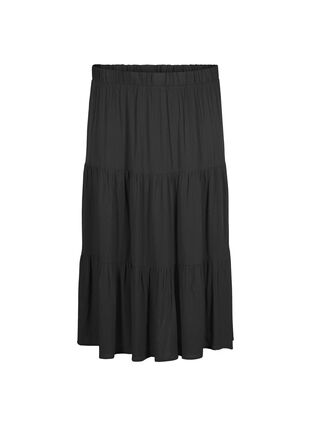 Zizzi Lange rok met elastiek in de taille, Black, Packshot image number 0