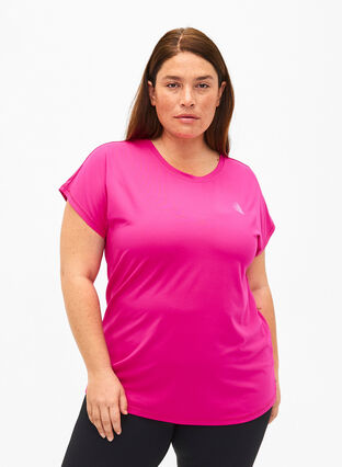 Zizzi Sport T-shirt met korte mouwen, Neon Pink Glo, Model image number 0