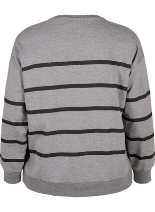 Zizzi Sweatshirt met ronde hals, MGM w. Black Stripe, Packshot image number 1