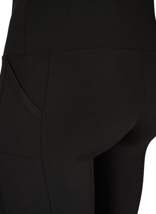 Zizzi Aansluitende korte broek met hoge taille en zakken, Black, Packshot image number 3