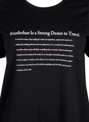 Zizzi FLASH - T-shirt met motief, Black Wanderlust, Packshot image number 2
