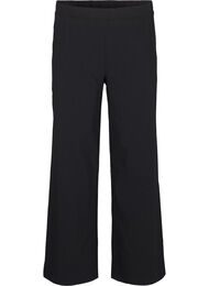 Wijde broek met elastische tailleband, Black