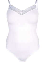 Shapewear bodystocking met veters, Bright White, Packshot