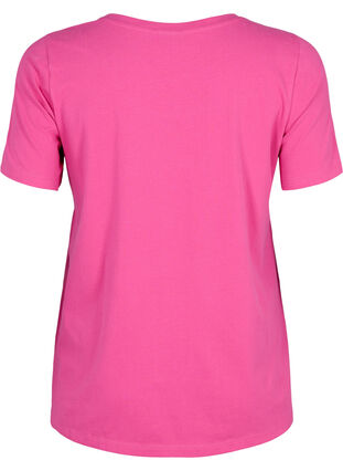 Zizzi Effen basic T-shirt van katoen, Raspberry Rose, Packshot image number 1