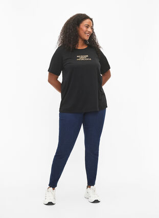 Zizzi FLASH - T-shirt met motief, Black Lips, Model image number 2