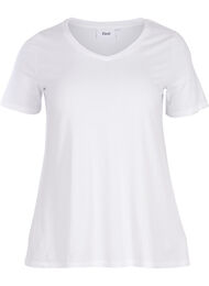 Effen basic T-shirt van katoen, Bright White