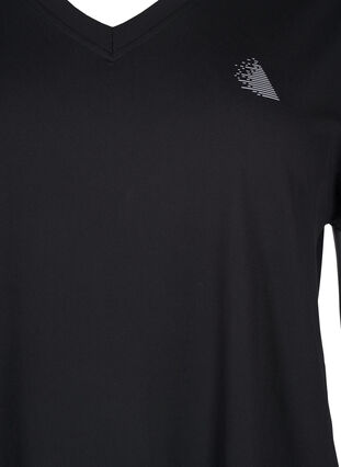 Zizzi T-shirt met V-hals, Black, Packshot image number 2