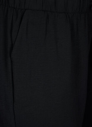 Zizzi Korte broek met zakken en elastische tailleband, Black, Packshot image number 2