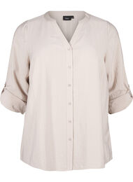 Viscose overhemd blouse met driekwart mouwen., Chateau Gray