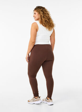 Zizzi Katoenen legging met voering, Chocolate Martini, Model image number 1