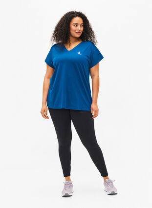 Zizzi Trainings T-shirt met korte mouwen, Princess Blue, Model image number 2