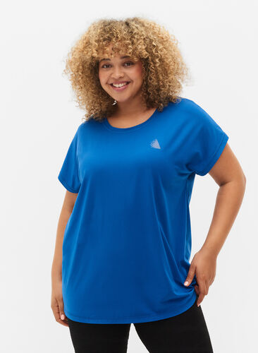 Zizzi Trainings T-shirt met korte mouwen, Lapis Blue, Model image number 0