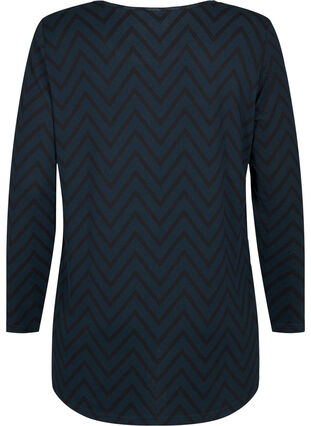 Zizzi Gedessineerde blouse met lange mouwen, Scarab ZigZag, Packshot image number 1