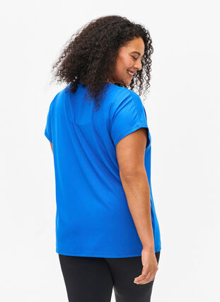Zizzi Trainings T-shirt met korte mouwen, Princess Blue, Model image number 1