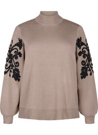 Gebreide blouse met borduursel