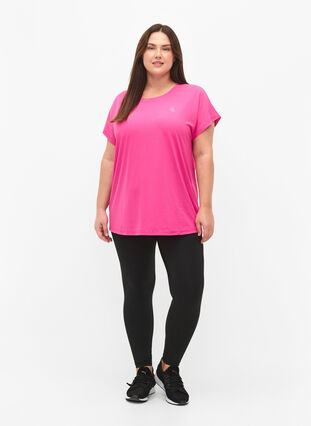 Zizzi Sport T-shirt met korte mouwen, Raspberry Rose, Model image number 2