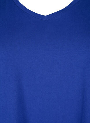 Zizzi Effen basic T-shirt van katoen, Sodalite Blue, Packshot image number 2