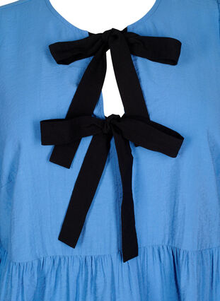 Zizzi Viscose blouse met strikjes en lange mouwen, Riverside Black Bow, Packshot image number 2