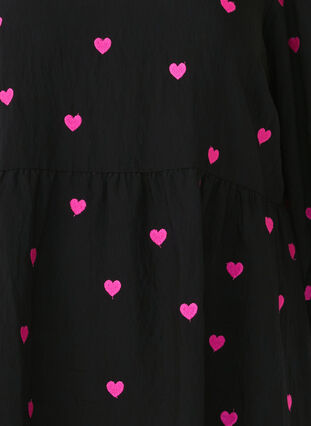 Zizzi Tuniek met harten en 3/4 mouwen, Black Emb. Heart, Packshot image number 2