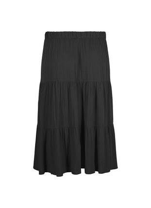 Zizzi Lange rok met elastiek in de taille, Black, Packshot image number 1