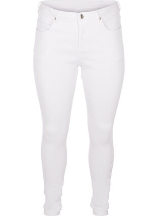 Zizzi Super slim Amy jeans met hoge taille, White, Packshot image number 0