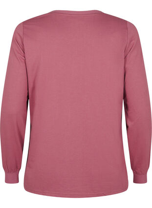 Zizzi Sweatshirt met kanten details, Rose Brown, Packshot image number 1