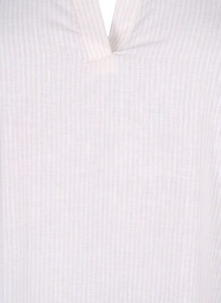 Zizzi Gestreepte jurk gemaakt van katoen en linnen, Sandshell Wh. Stripe, Packshot image number 2