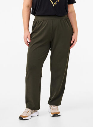 Zizzi FLASH - Broek met rechte pasvorm, Peat, Model image number 2