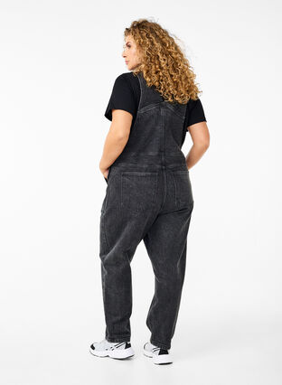 Zizzi Denim overalls, Dark Grey Denim, Model image number 1