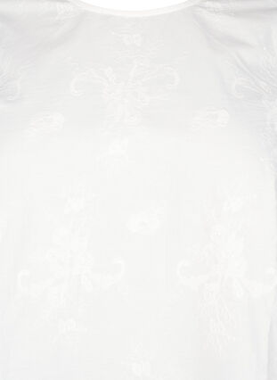 Zizzi Blouse met lange mouwen en borduurwerk, Bright White, Packshot image number 2