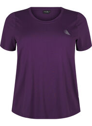 Slim fit sport T-shirt met ronde hals, Purple Pennant